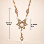 Gold-Tone Swarovski Crystal & Pearl Floral Y Necklace