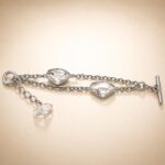 Sculptural Geometric Swarovski Crystal Silver-Tone Bracelet