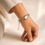 Sculptural Geometric Swarovski Crystal Silver-Tone Bracelet