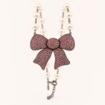 Swarovski Crystal and Pearl Bow Statement Necklace