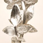 Handmade Sterling Silver Rose Sculpture in Basket