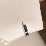 Sterling Silver Black Diamond Sculptural Wrap Cufflinks