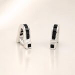 Sterling Silver Black Diamond Sculptural Wrap Cufflinks