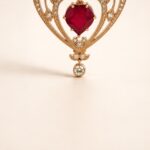Gold Plated January Garnet Swarovski Heart Necklace