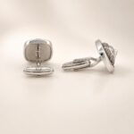 Sterling Silver Lion Head Tiger's Eye Emerald Cufflinks