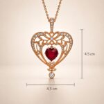 Gold Plated January Garnet Swarovski Heart Necklace