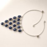 Vintage Sterling Silver Sodalite Sculptural Collar Necklace