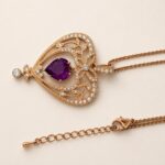 Gold-Plated Amethyst Swarovski Crystal Heart Pendant