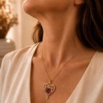 Gold-Plated Amethyst Swarovski Crystal Heart Pendant