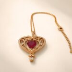 Gold Plated January Garnet Swarovski Heart Necklace
