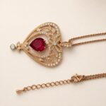 Gold Plated January Garnet Swarovski Heart Necklace