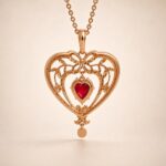 July Ruby Swarovski Crystal Heart Pendant Necklace 6 July Ruby Swarovski Crystal Heart Pendant Necklace
