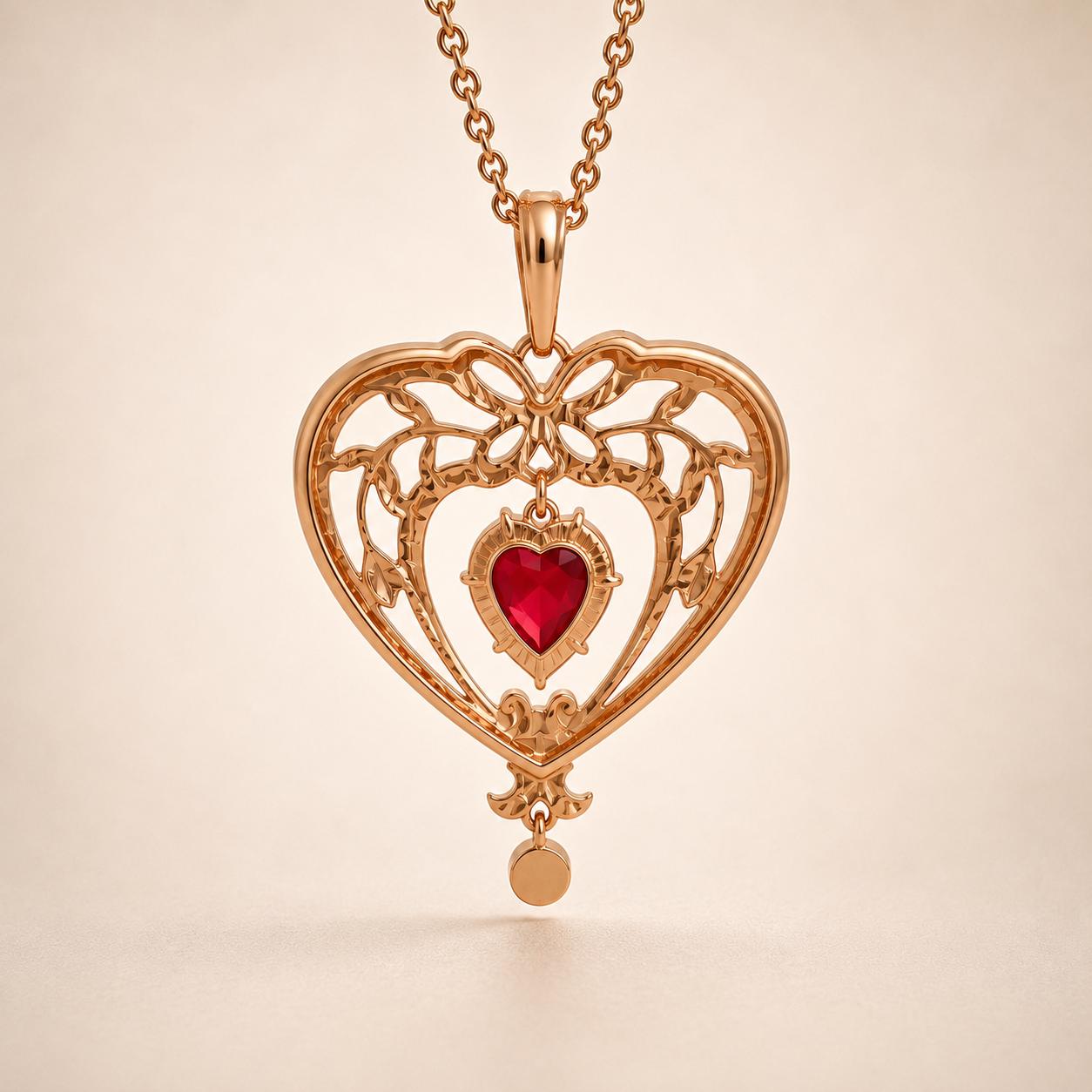 il-fullxfull.8231203792-tjhn-il-fullxfull.8231203792-tjhn-1.jpg July Ruby Swarovski Crystal Heart Pendant Necklace
