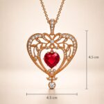 July Ruby Swarovski Crystal Gold-Plated Heart Necklace