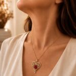 July Ruby Swarovski Crystal Gold-Plated Heart Necklace