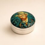Sterling Silver Van Gogh Enamel Portrait Pillbox 4 Sterling Silver Van Gogh Enamel Portrait Pillbox