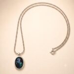Vintage Sterling Silver Opal Mosaic Unicorn Pendant Necklace
