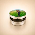 Sterling Silver Hand-Painted Enamel Golfer Pill Box