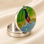 Sterling Silver Hand-Painted Enamel Golfer Pill Box