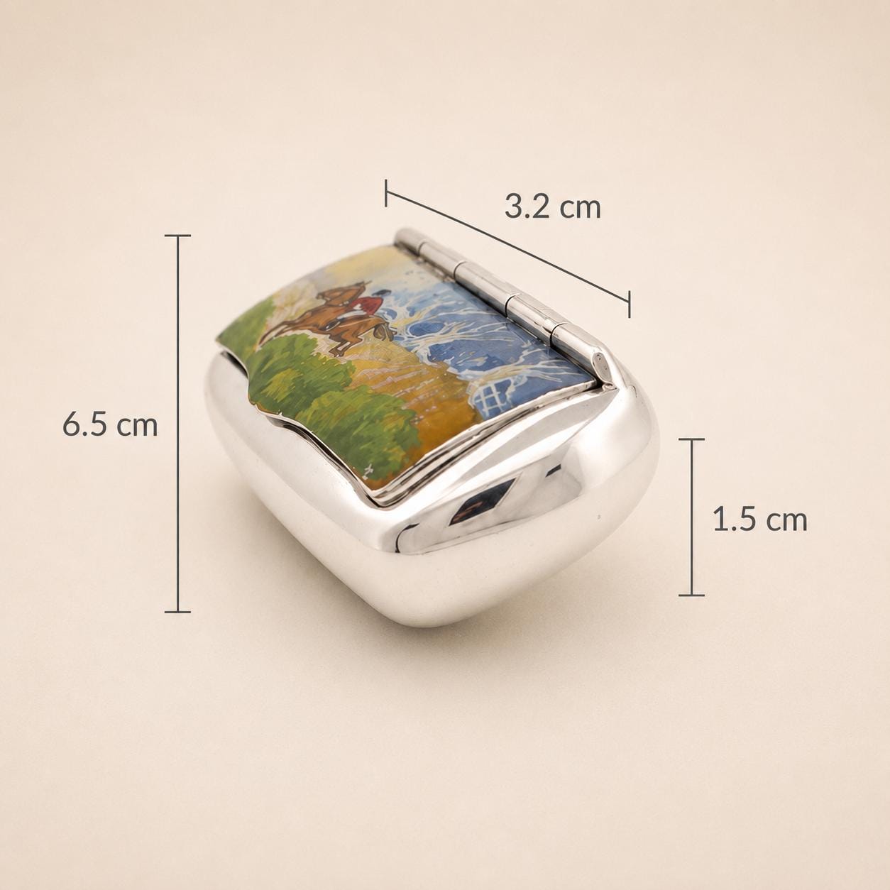 il-fullxfull.8321521016-nejh-il-fullxfull.8321521016-nejh-11.jpg Sterling Silver Hand-Painted Enamel Horse Rider Pill Box
