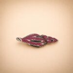 Sterling Silver Shell Brooch with Pink Cubic Zirconia