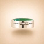 Sterling Silver Hand-Painted Enamel Golfer Pill Box