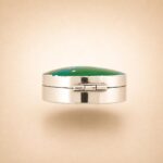 Sterling Silver Hand-Painted Enamel Golfer Pill Box 3 Sterling Silver Hand-Painted Enamel Golfer Pill Box