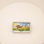 Sterling Silver Hand-Painted Enamel Hunting Pill Box
