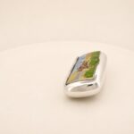 Sterling Silver Hand-Painted Enamel Hunting Pill Box