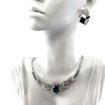 Art Deco Sapphire Blue Czech Crystal Snake Chain Choker 13 ADC27 gallery image