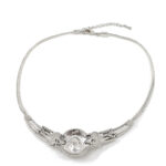 Art Deco Sapphire Blue Czech Crystal Snake Chain Choker 9 ADC27 gallery image