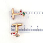 Gold Plated Candy Cane Cufflinks with Czech Crystals 28 JCU4 gallery image