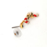 Christmas Candy Cane Earrings Gold Plated Metal Alloy With Enamel And Sparkling Czech Crystals 25 JEA4 gallery image