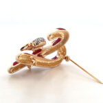 Christmas Candy Canes Pin Brooch With Enamel And Sparkling Czech Crystals | Gold Plated 9 JB9 gallery image