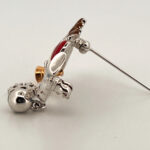 Rhodium-Plated Enamel Christmas Cat Trio Pin Brooch 30 JB259 gallery image