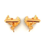 Christmas Holly Cufflinks Gold Plated Metal Alloy Set With Enamel And Sparkling Czech Crystals 40 JCU3 gallery image