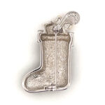 Christmas Stocking Pin Brooch With Enamel | Rhodium Plated 32 JB24 gallery image