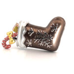 Christmas Stocking Pin Brooch With Enamel | Rhodium Plated 42 JB24 gallery image