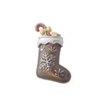 Christmas Stocking Pin Brooch With Enamel | Rhodium Plated 28 JB24 gallery image