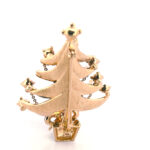 Christmas Tree Pin Brooch With Enamel And Sparkling Czech Crystals | Gold Plated 40 JB15 gallery image