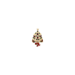 Christmas Tree Brooch With Enamel And Multicoloured Sparkling Czech Crystals | Gold Plated 45 JB14 gallery image