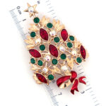 Christmas Tree Brooch With Enamel And Multicoloured Sparkling Czech Crystals | Gold Plated 29 JB14 gallery image
