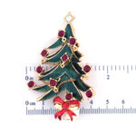 Christmas Tree Pin Brooch With Enamel And Sparkling Czech Crystals | Gold Plated 30 JB15 gallery image