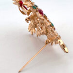 Christmas Tree Brooch With Enamel And Multicoloured Sparkling Czech Crystals | Gold Plated 35 JB14 gallery image