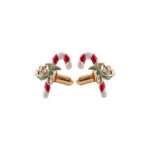 Gold Plated Candy Cane Cufflinks with Czech Crystals 44 JCU4 gallery image