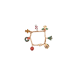 Gold Plated Christmas Charm Bracelet with Czech Crystals 43 JBT56 gallery image