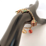 Gold Plated Christmas Charm Bracelet with Czech Crystals 63 JBT56 gallery image
