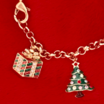 Gold Plated Christmas Charm Bracelet with Czech Crystals 83 JBT56 gallery image