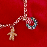 Gold Plated Christmas Charm Bracelet with Czech Crystals 79 JBT56 gallery image