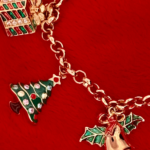 Gold Plated Christmas Charm Bracelet with Czech Crystals 67 JBT56 gallery image